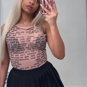 Printed Mesh Top with Gloves